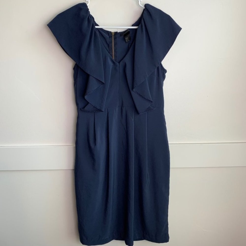 H&M Navy Blue Ruffle Mini Dress
